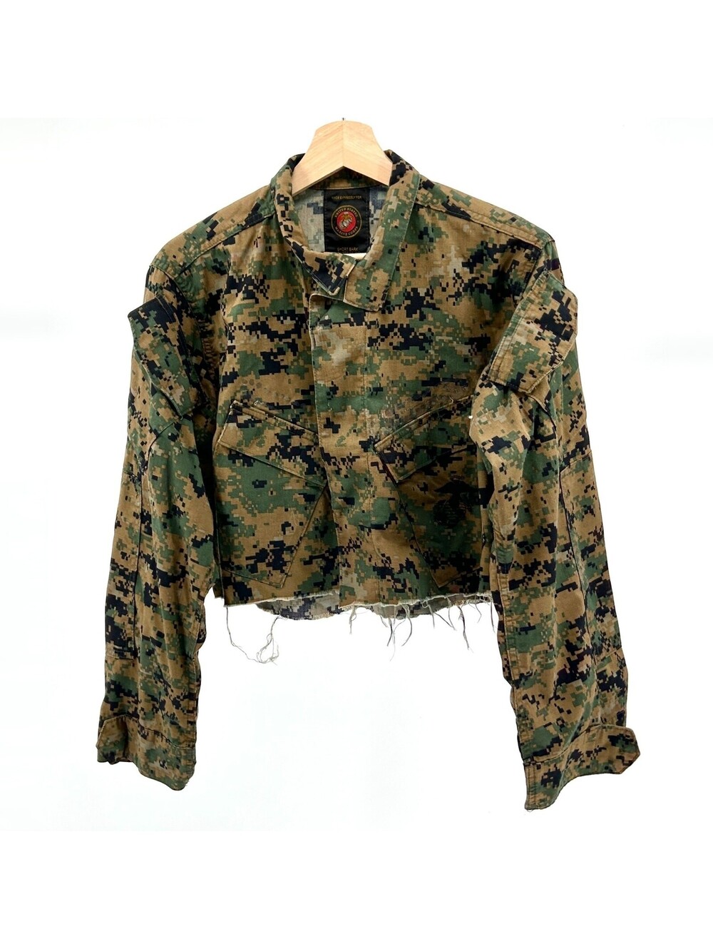 Vintage Y2K US Marines MARPAT Digital Camo Cropped Jacket